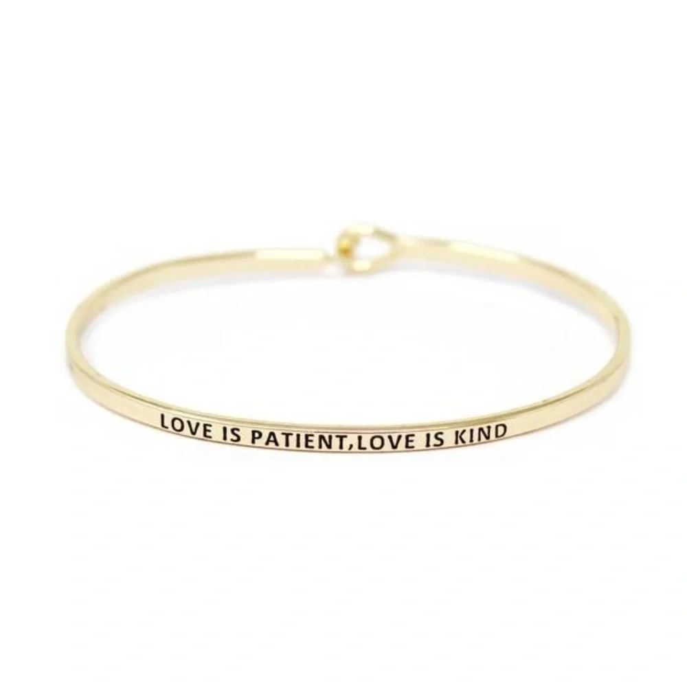 LOVE IS PATIENT, LOVE IS KIND MESSAGE BRACELET
